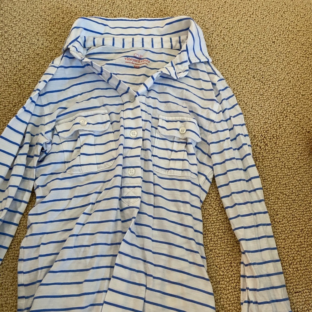 Long sleeve vineyard vines collard shirt